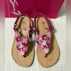 Seven7 Pink Flower Sandals Multi Shades of Pink Sz 10 NWB